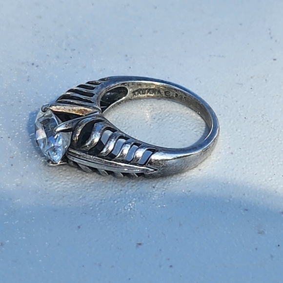 Vintage sterling silver ring by Kabana clear Stone size 8.75 wedding engagement - Picture 5 of 5